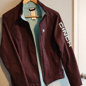 Cinch Burgundy Jacket with Sky Blue Details